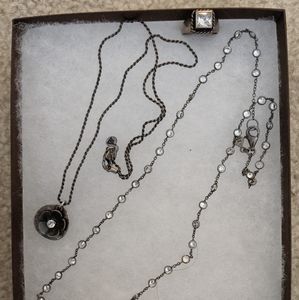 Silpada cubic zirconia necklaces & ring